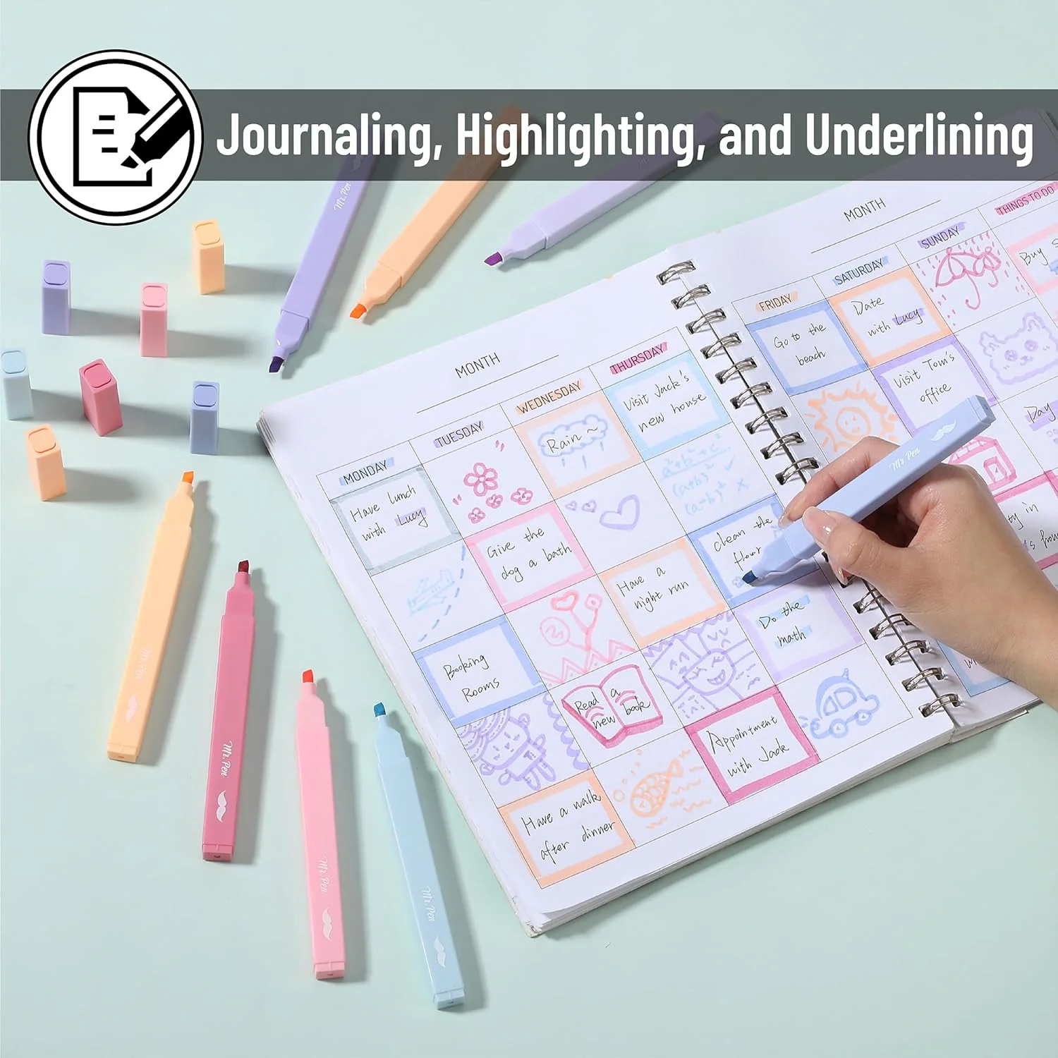 Aesthetic Bible Highlighters, 8 Pack, Pastel Colors, No-Bleed Ink, Chisel Tip, Bible Journaling & Study Supplies - Image 5