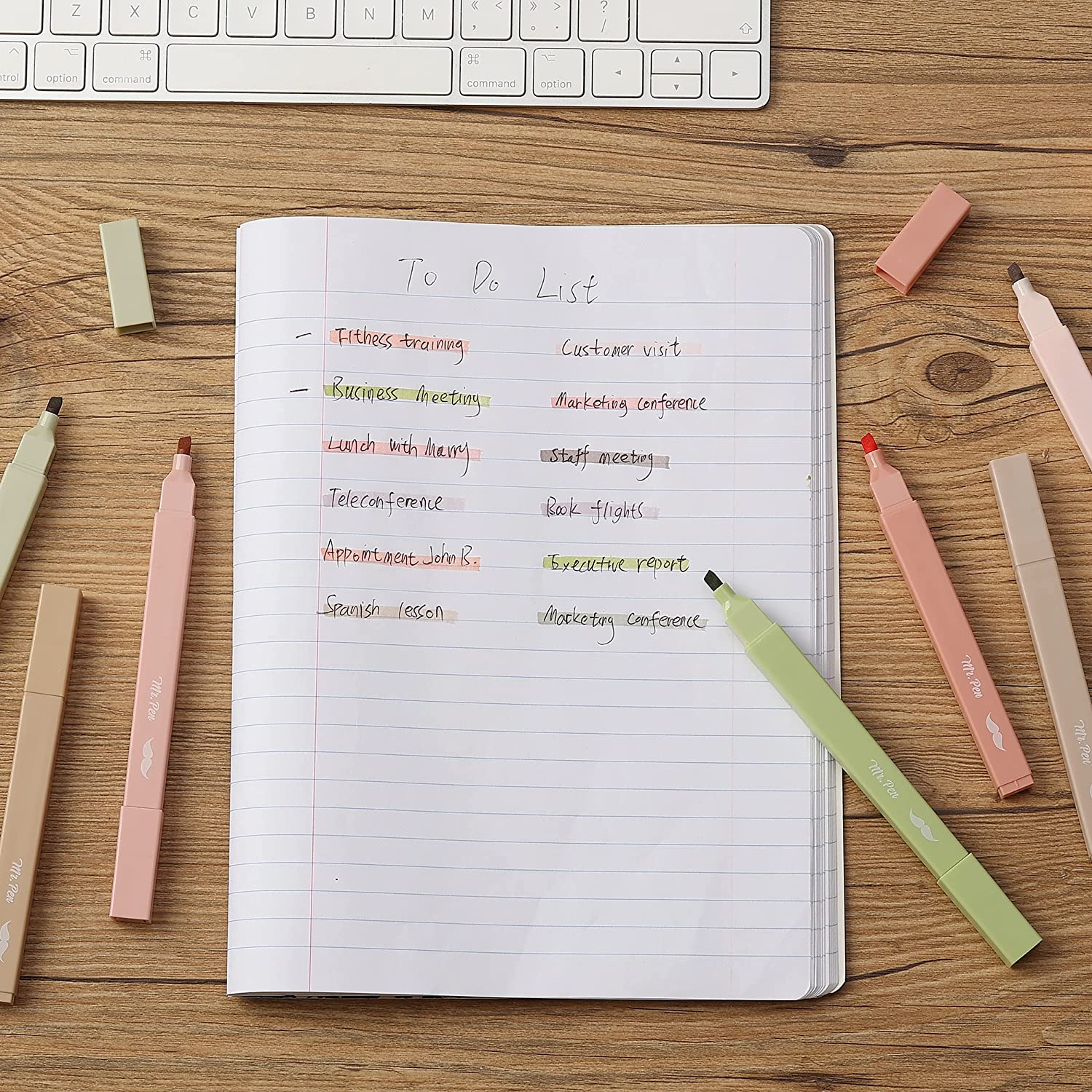 Aesthetic Highlighters, 8 Pack, Boho Colors, No-Bleed Ink, Chisel Tip - Image 9