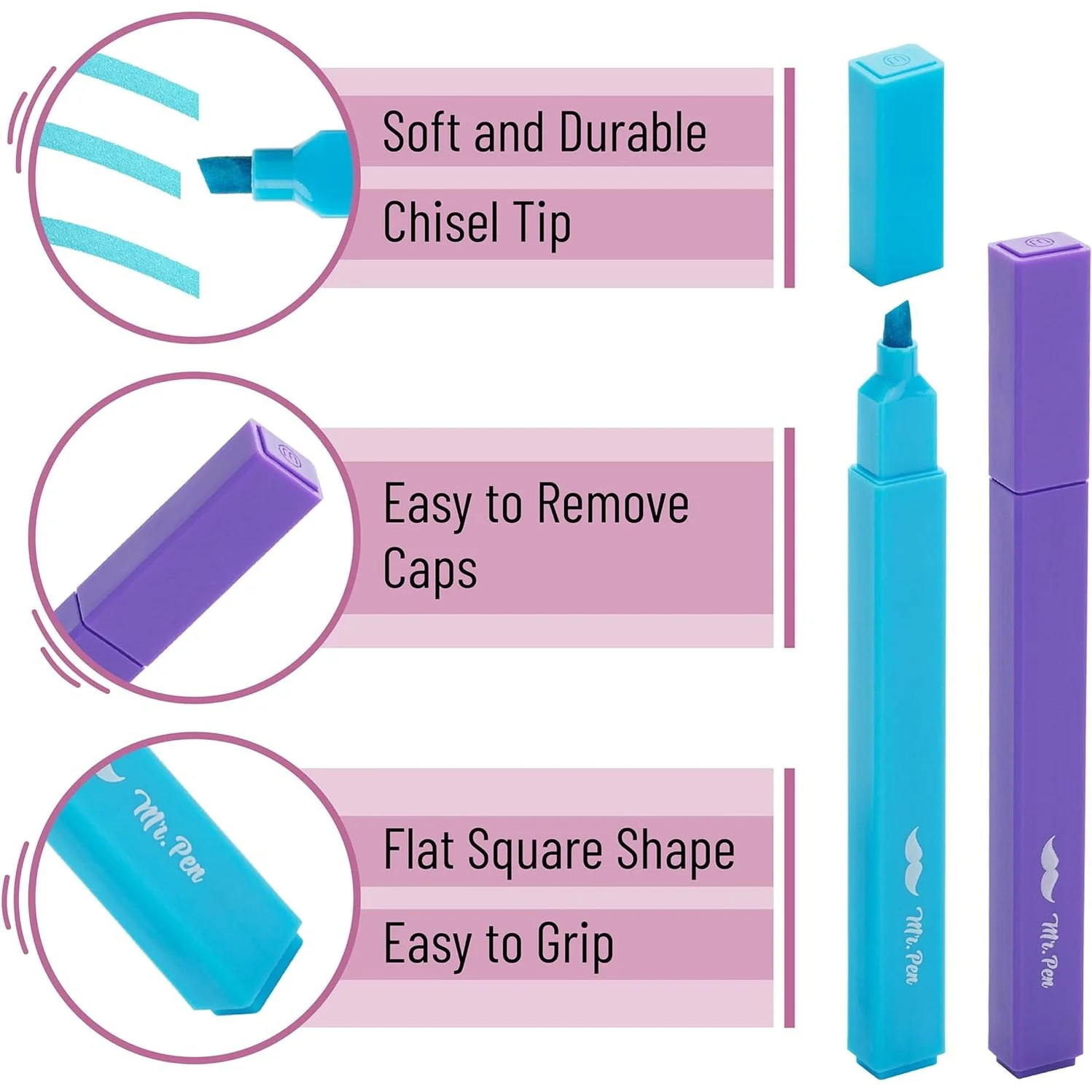 Aesthetic Bible Highlighters, 12 Pack, Vibrant Colors, No-Bleed Ink, Chisel Tip - Image 3