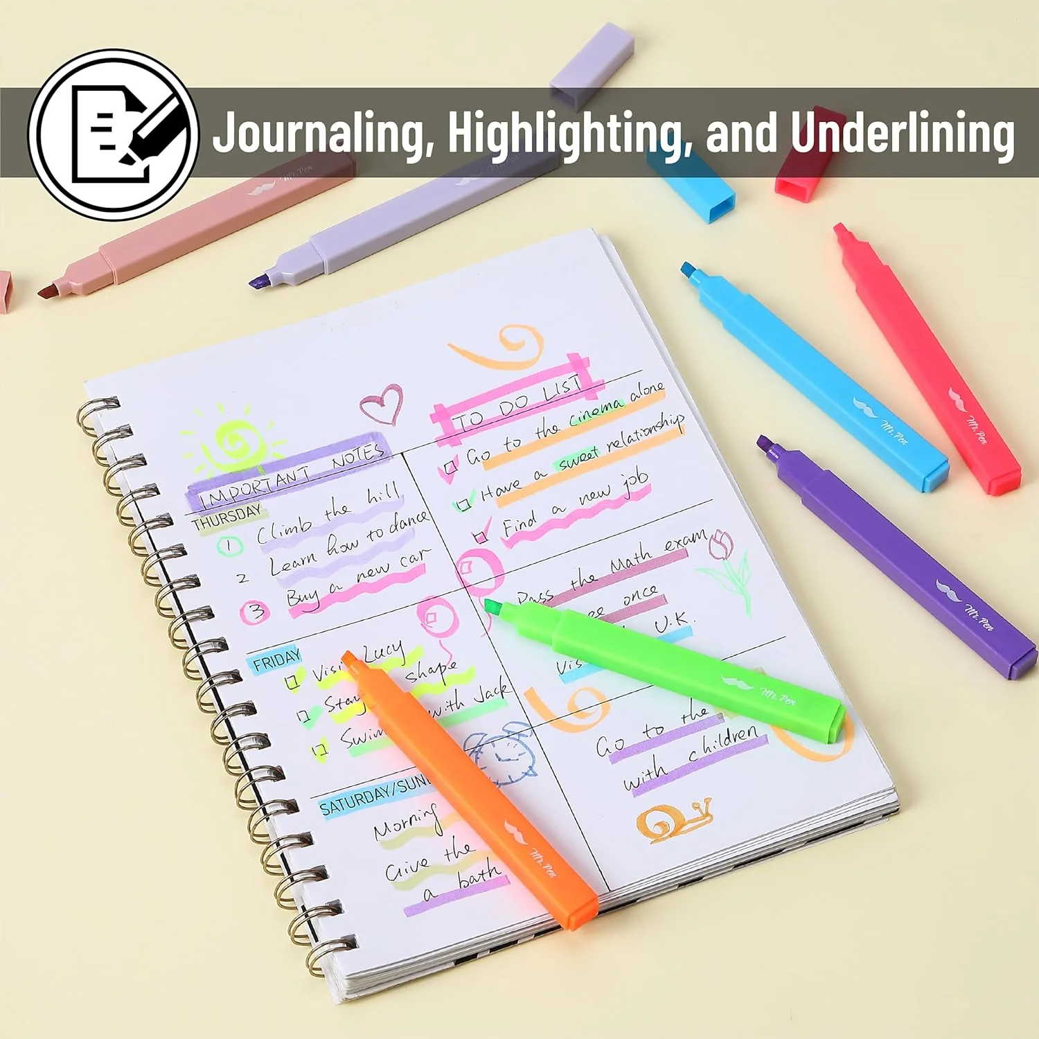 Aesthetic Bible Highlighters, 12 Pack, Vibrant Colors, No-Bleed Ink, Chisel Tip - Image 5