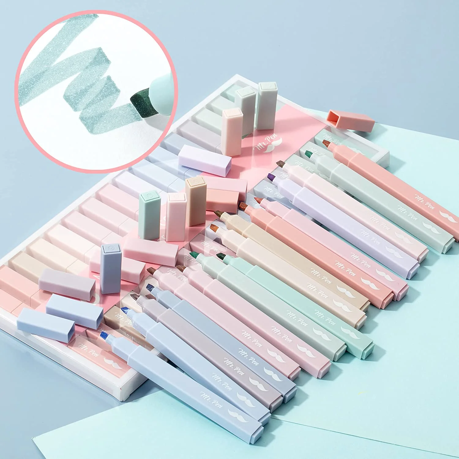 Aesthetic Highlighters, 16 pcs, Chisel Tip, Morandi Colors, No Bleed Bible Highlighter Pastel, Assorted Colors, Cute - Image 7