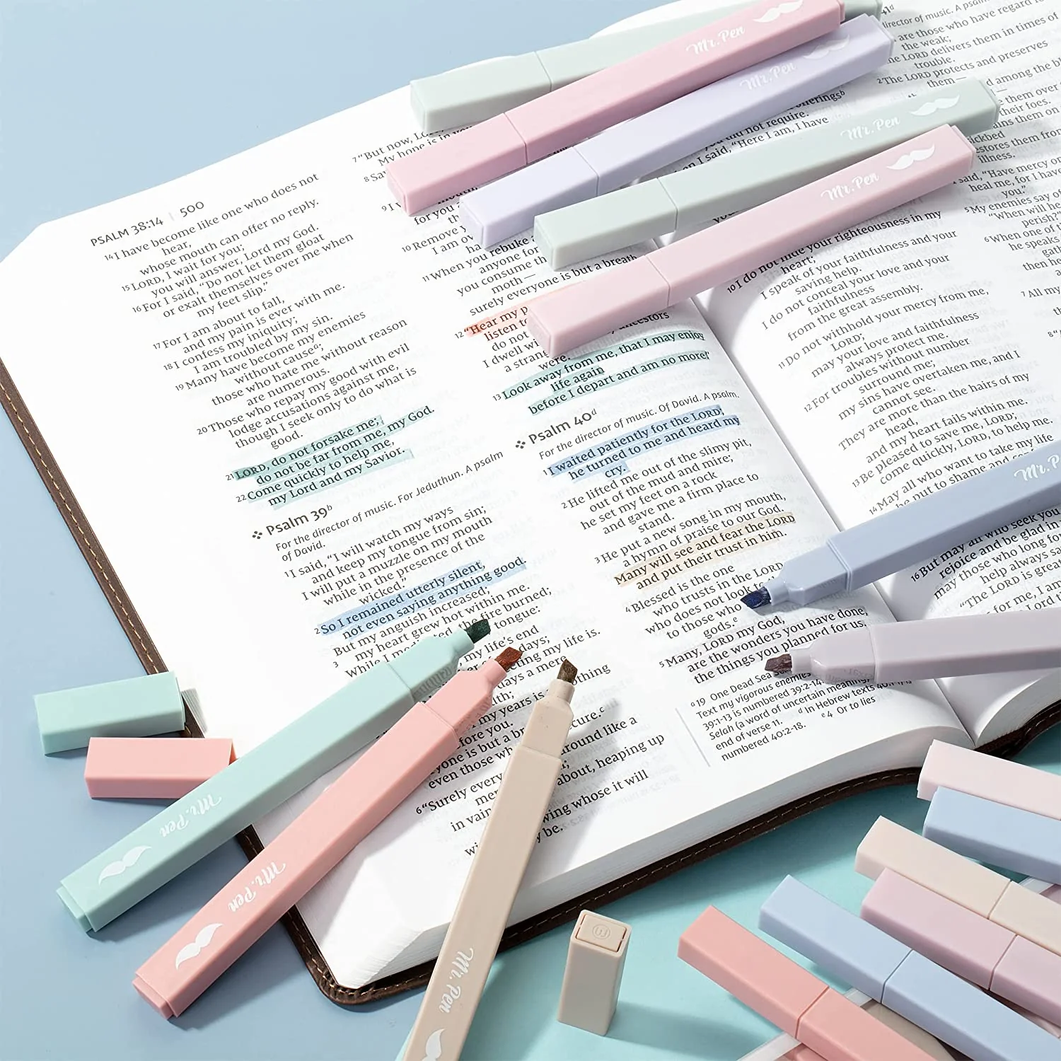 Aesthetic Highlighters, 16 pcs, Chisel Tip, Morandi Colors, No Bleed Bible Highlighter Pastel, Assorted Colors, Cute - Image 9