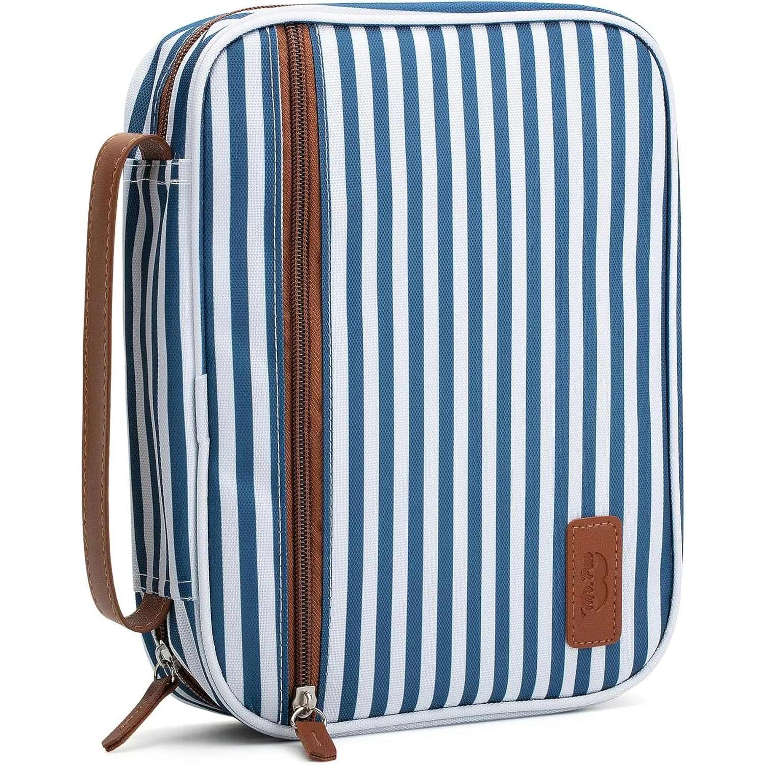 Bible Case with Stripe Pattern, Large Canvas Cover with Handle & Pockets, 11.3" x 9" - Image 9