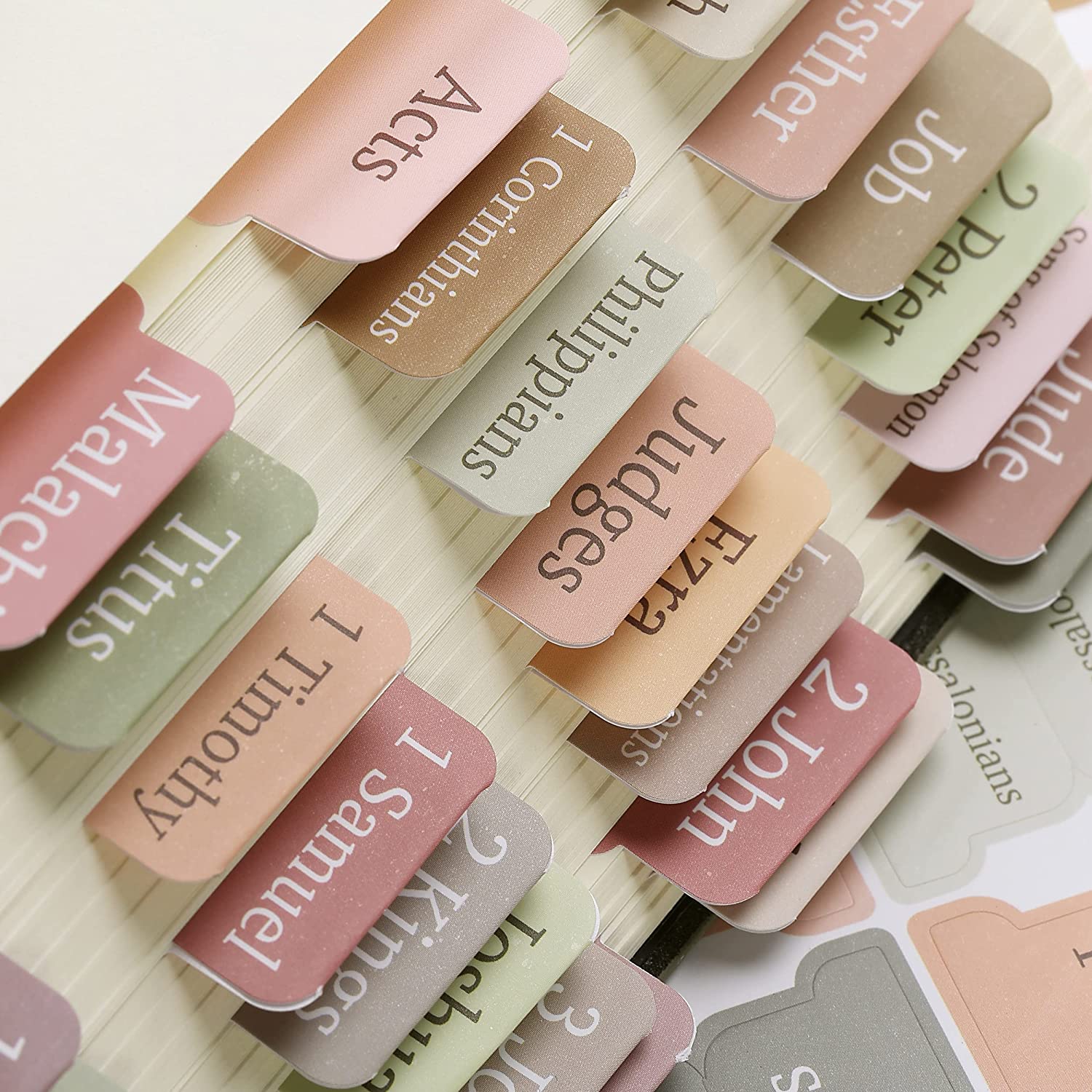 Bible Tabs, 75 Boho Theme, Laminated, Easy Apply, Old & New Testament, Journal Tabs - Image 8