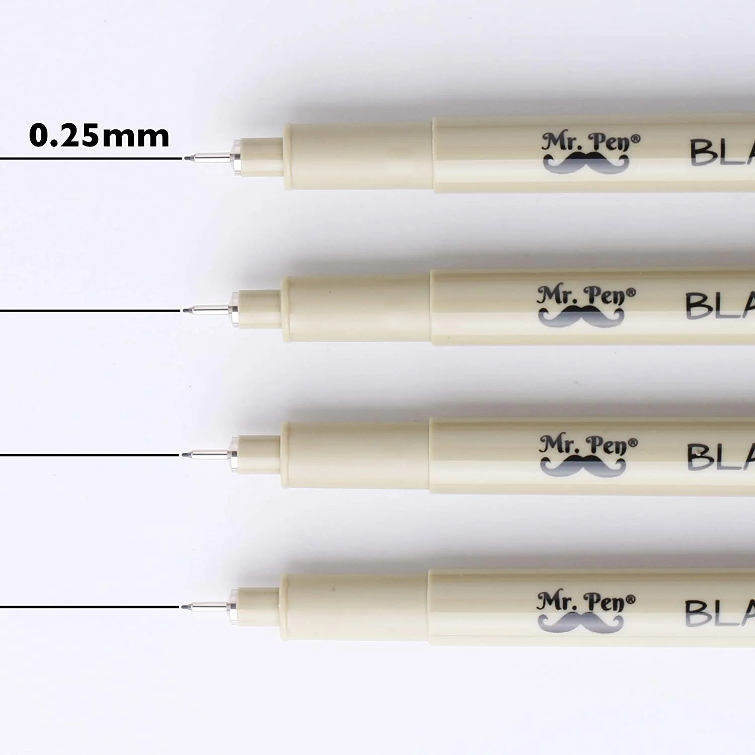 Black Fineliners 0.25mm, 4 Pack Ultra Fine Tip Pens, No-Bleed Bible Pens for Underlining, Notes & Sketching - Image 3