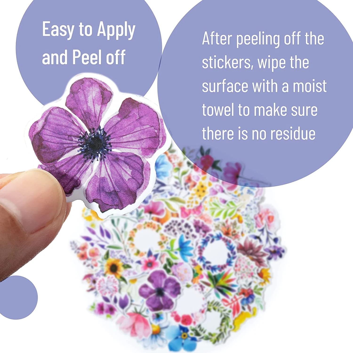 Floral Stickers Laptop, 74 pcs, Stickers for Water Bottles, Flower Stickers, Cute Stickers, Stickers for Teens, Stickers Aesthetic, Laptop Stickers, Waterproof Stickers - Image 4