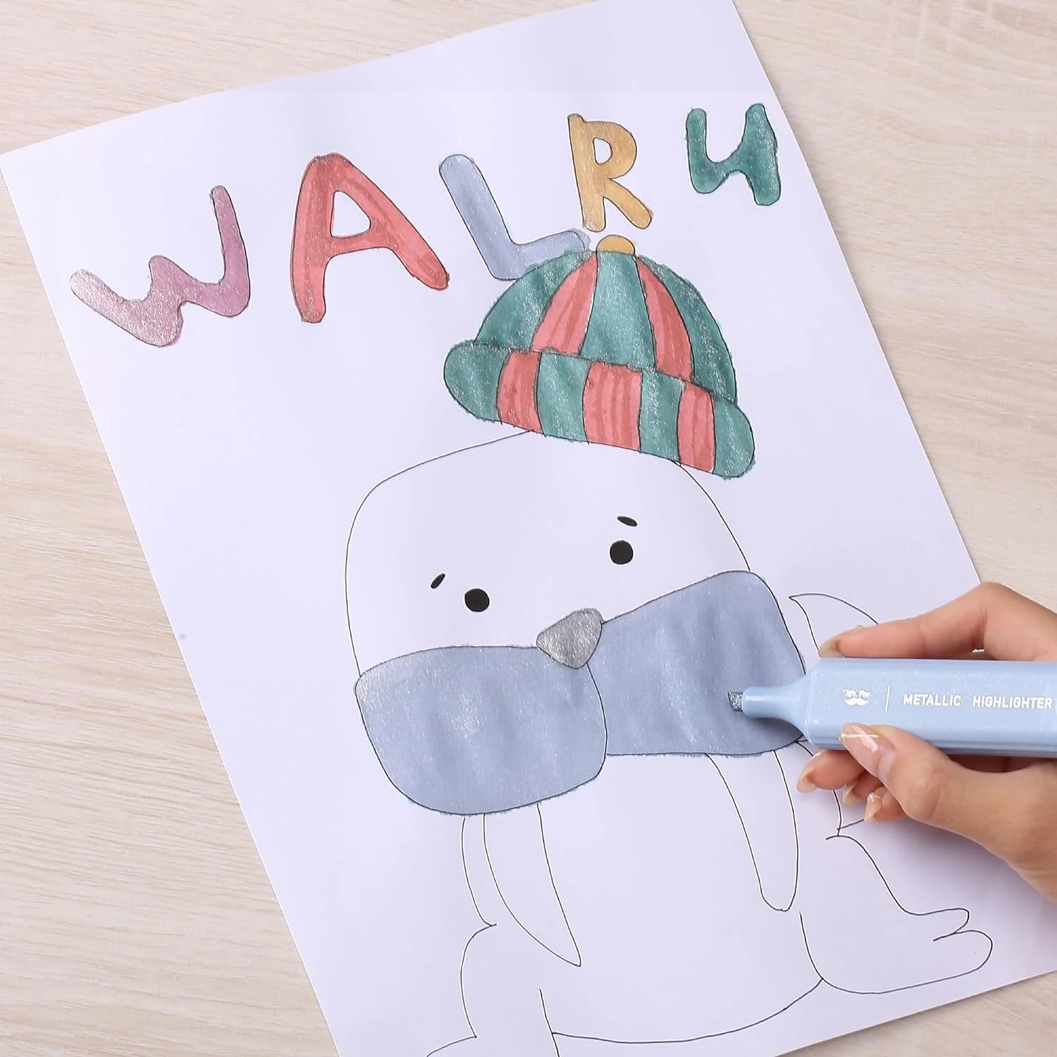 Glitter Highlighters, 8 Pack, Metallic Colors, Chisel Tip, Aesthetic & Cute Highlighters for School, Journaling & Crafts - Image 7