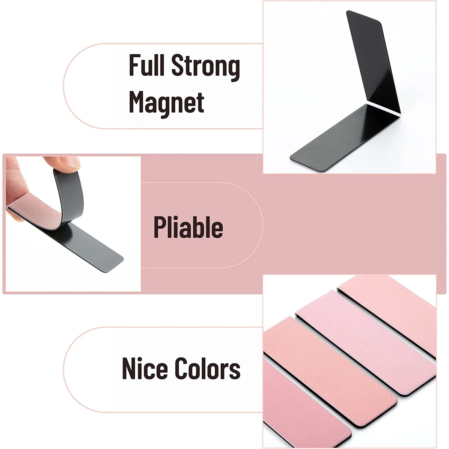 Magnetic Bookmarks, 12 Pack, Aesthetic Boho Design, Durable Magnet Book Clips - Image 3