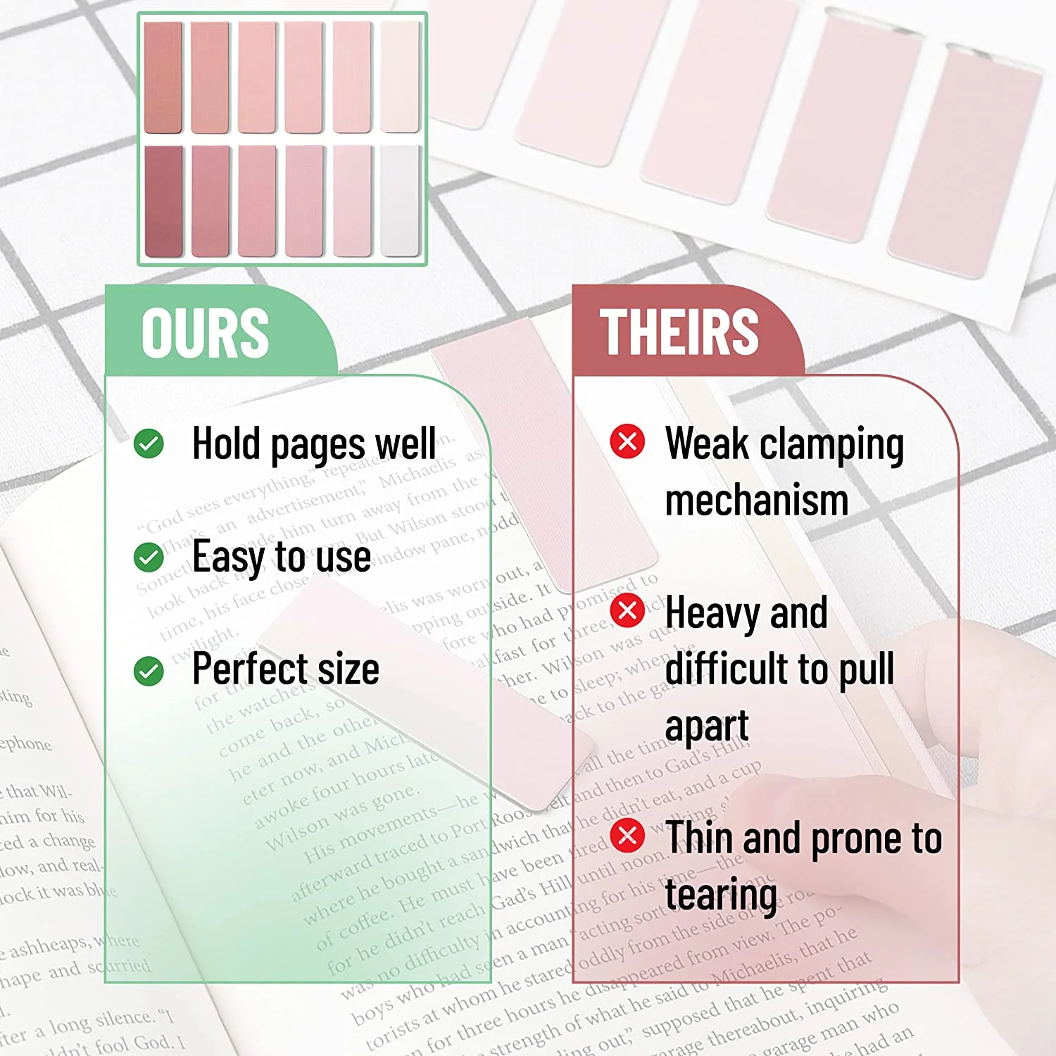 Magnetic Bookmarks, 12 Pack, Aesthetic Boho Design, Durable Magnet Book Clips - Image 5