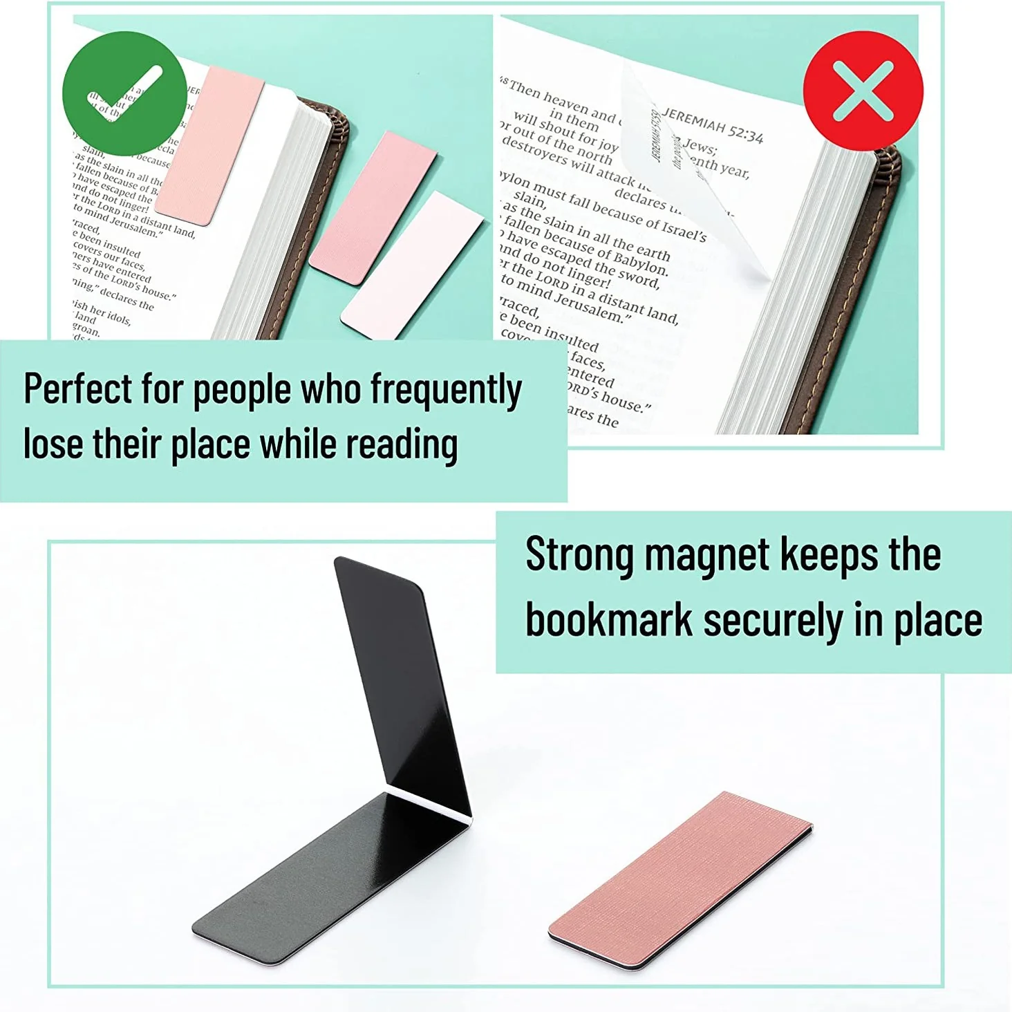 Magnetic Bookmarks, 12 Pack, Aesthetic Boho Design, Durable Magnet Book Clips - Image 7