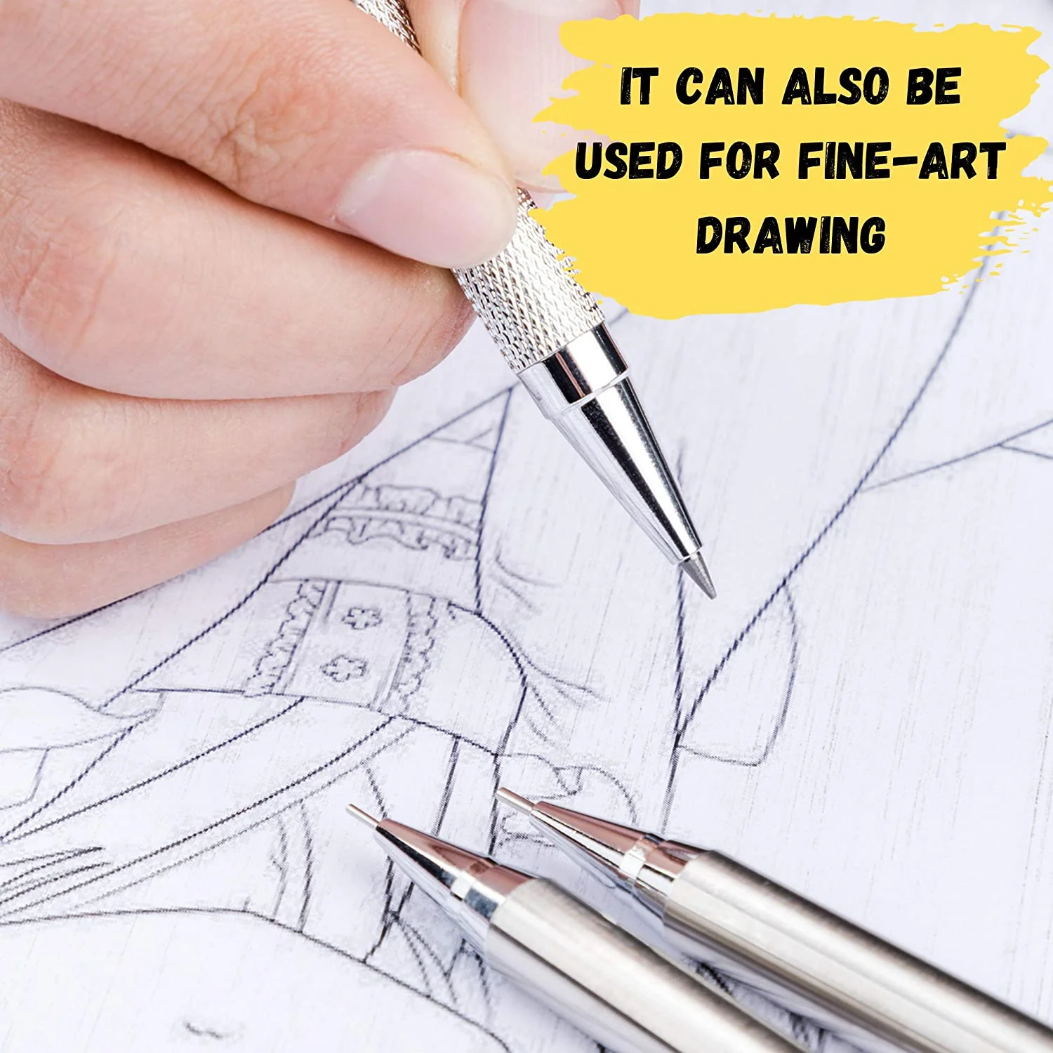 Metal Mechanical Pencil Set with Lead and Eraser Refills, 5 Sizes, 0.3, 0.5, 0.7, 0.9, 2mm, Drafting, Sketching, Architecture, Drawing Metal Mechanical Pencils - Image 14