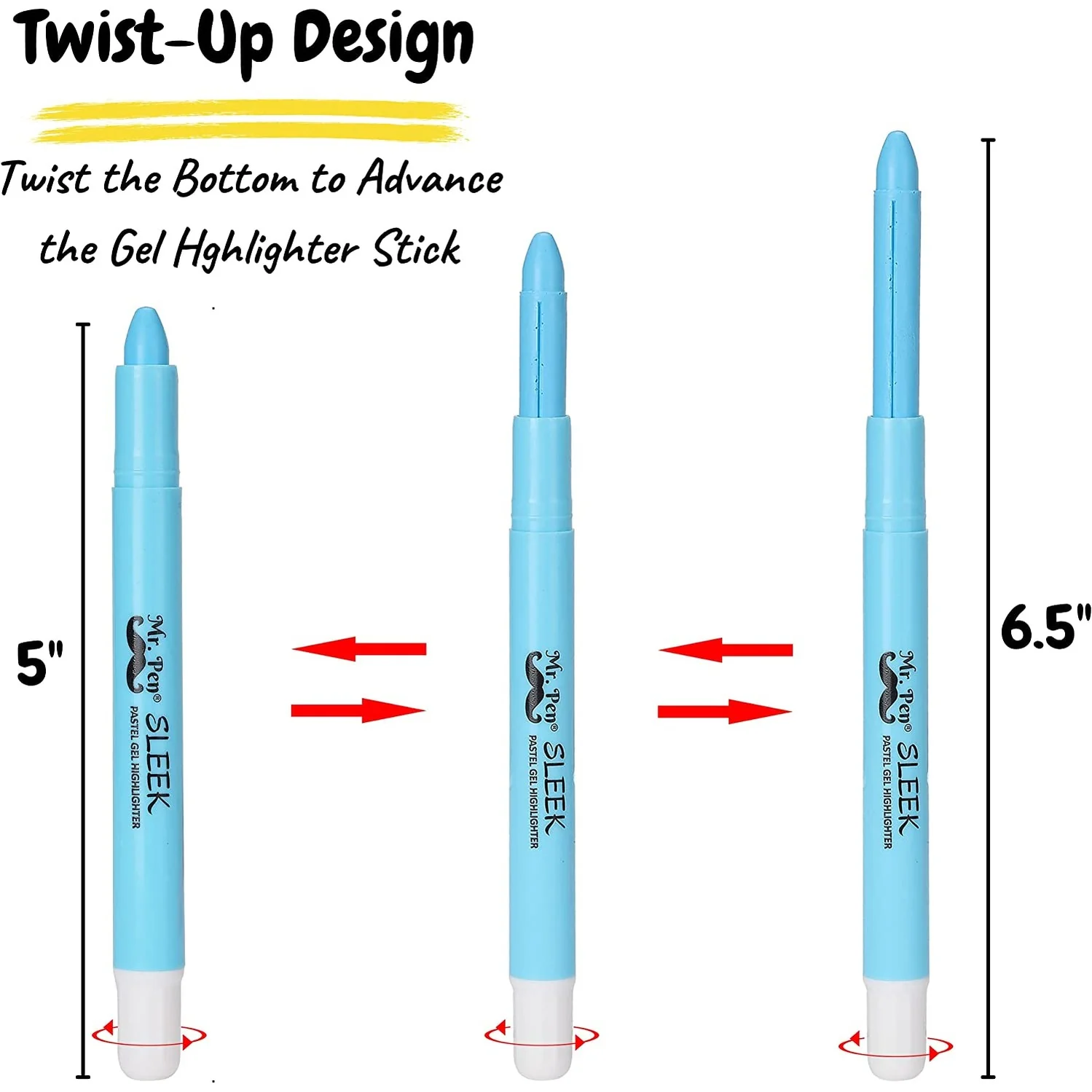 No-Bleed Gel Bible Highlighters, 16 Pack, 8 Pastel + 8 Vibrant Colors, Twist-Up, Sharpenable - Image 4