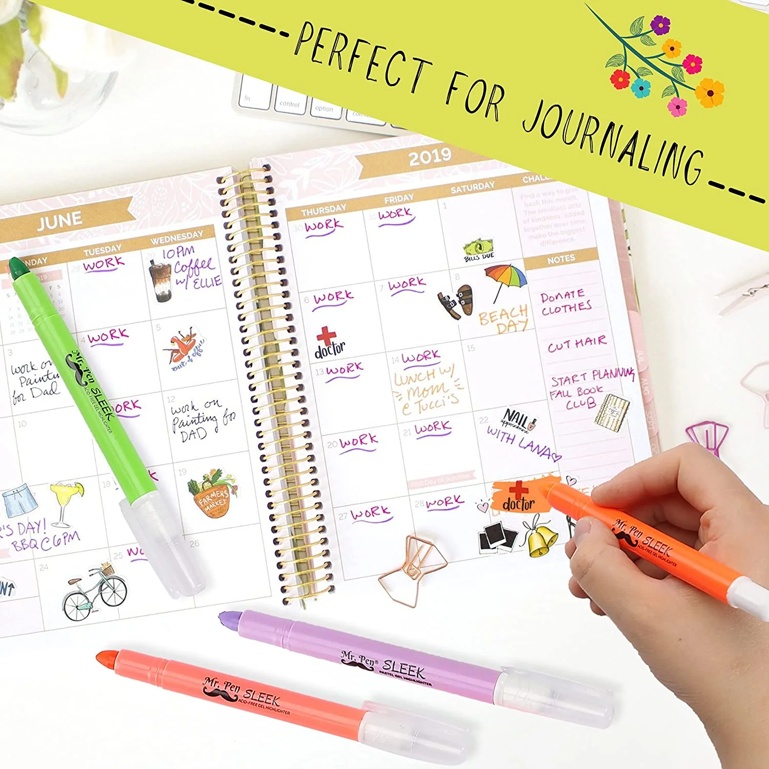 No-Bleed Gel Bible Highlighters, 16 Pack, 8 Pastel + 8 Vibrant Colors, Twist-Up, Sharpenable - Image 6