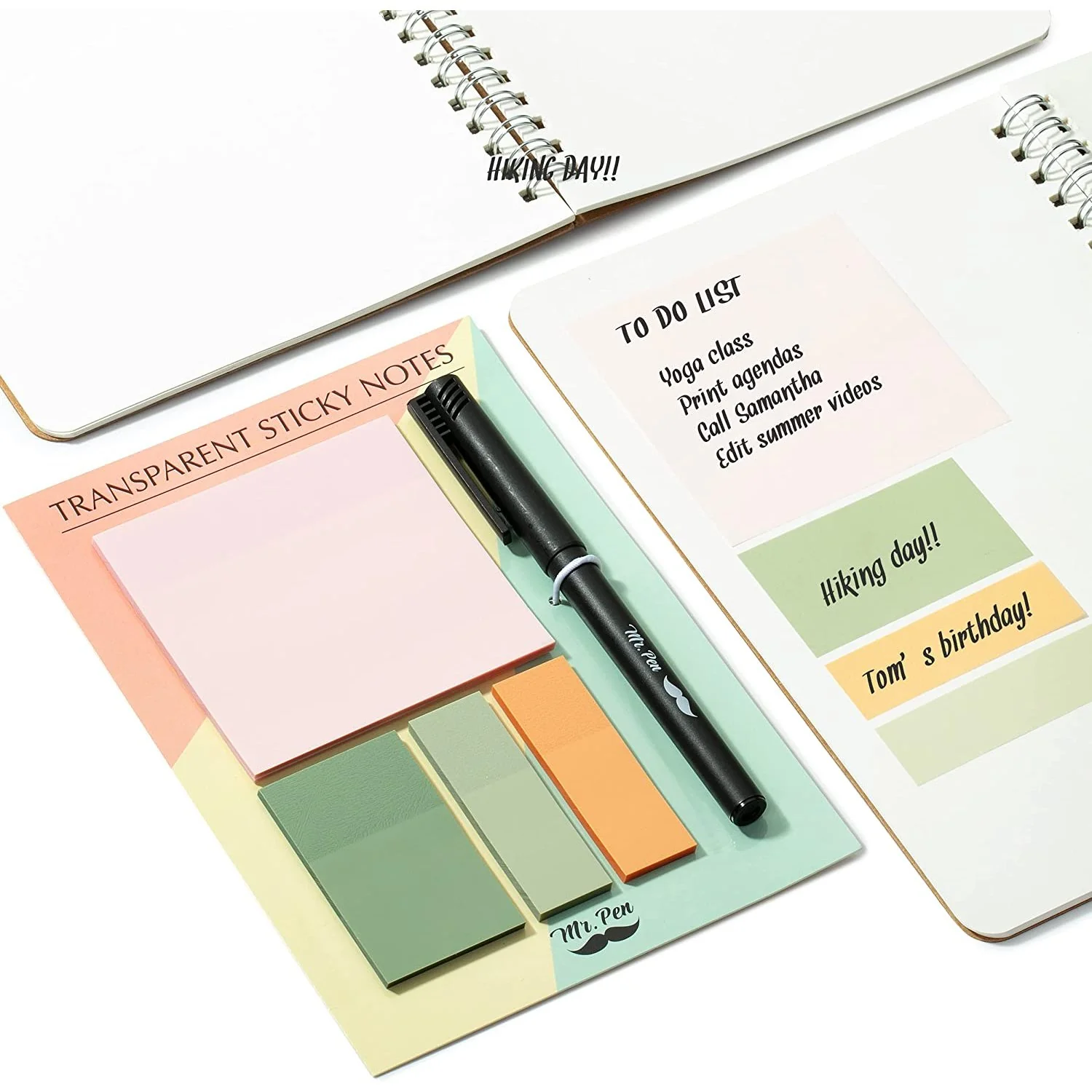 Pastel Transparent Sticky Notes Set, 200 Sheets with Fine-Tip Pen – Clear Bible Notes, Planner Tabs & Book Annotations - Image 9